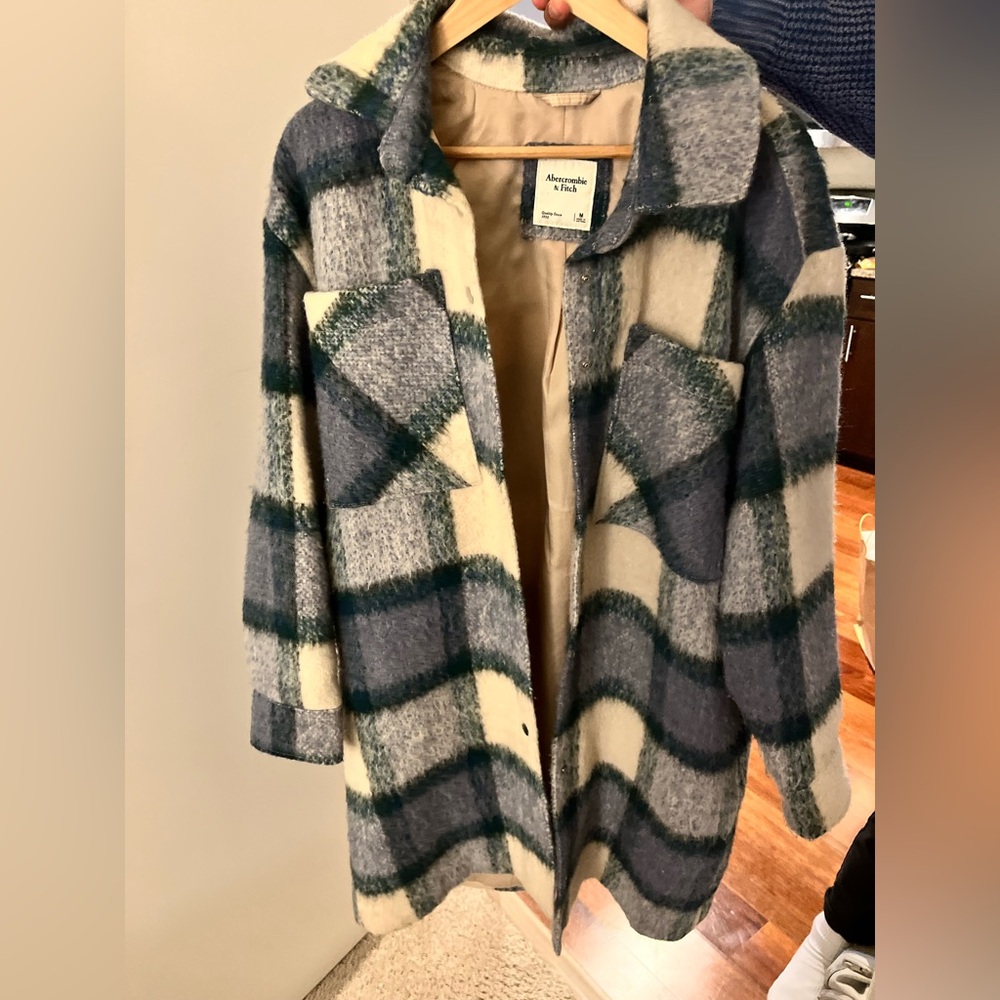 Wool Blend Shirt Jacket Coat